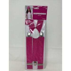 Suspenders Pink Adjustable One Size Fits Most Ages 6+ by Amscan‎
